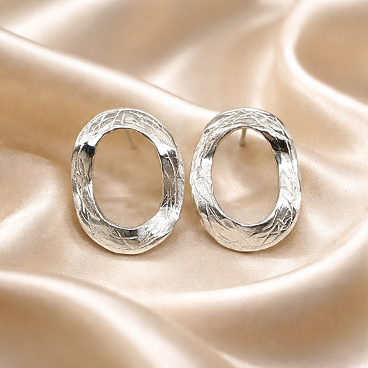 עגילי כסף אובלים