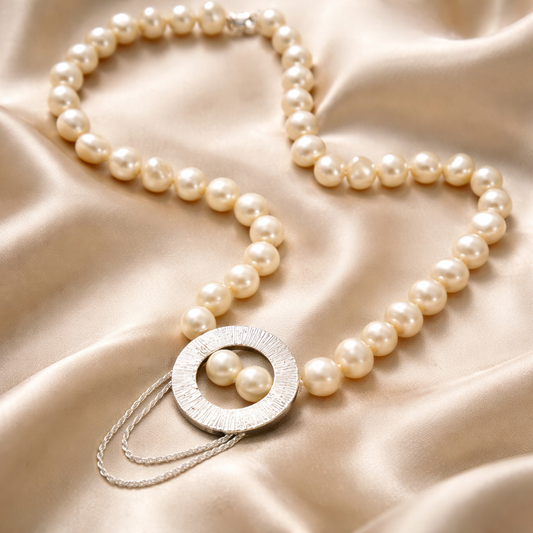 מחרוזת פנינים פראיות ורודות