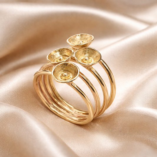 טבעת זהב מרובת טבעות