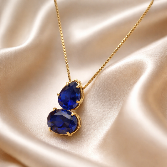 תליון זהב לשני אבני  חן ביחד