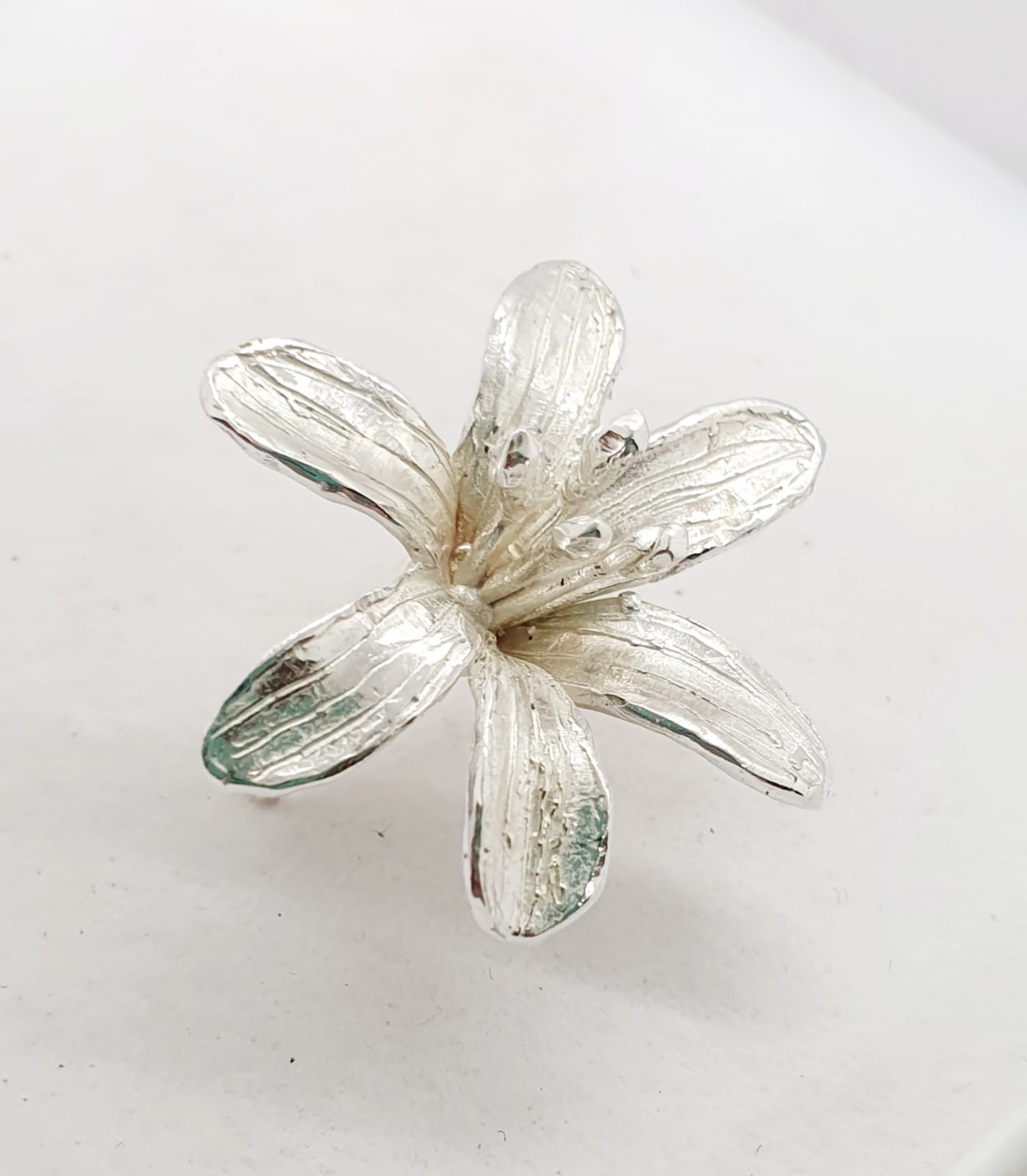 טבעת פרח כסף - חלמונית