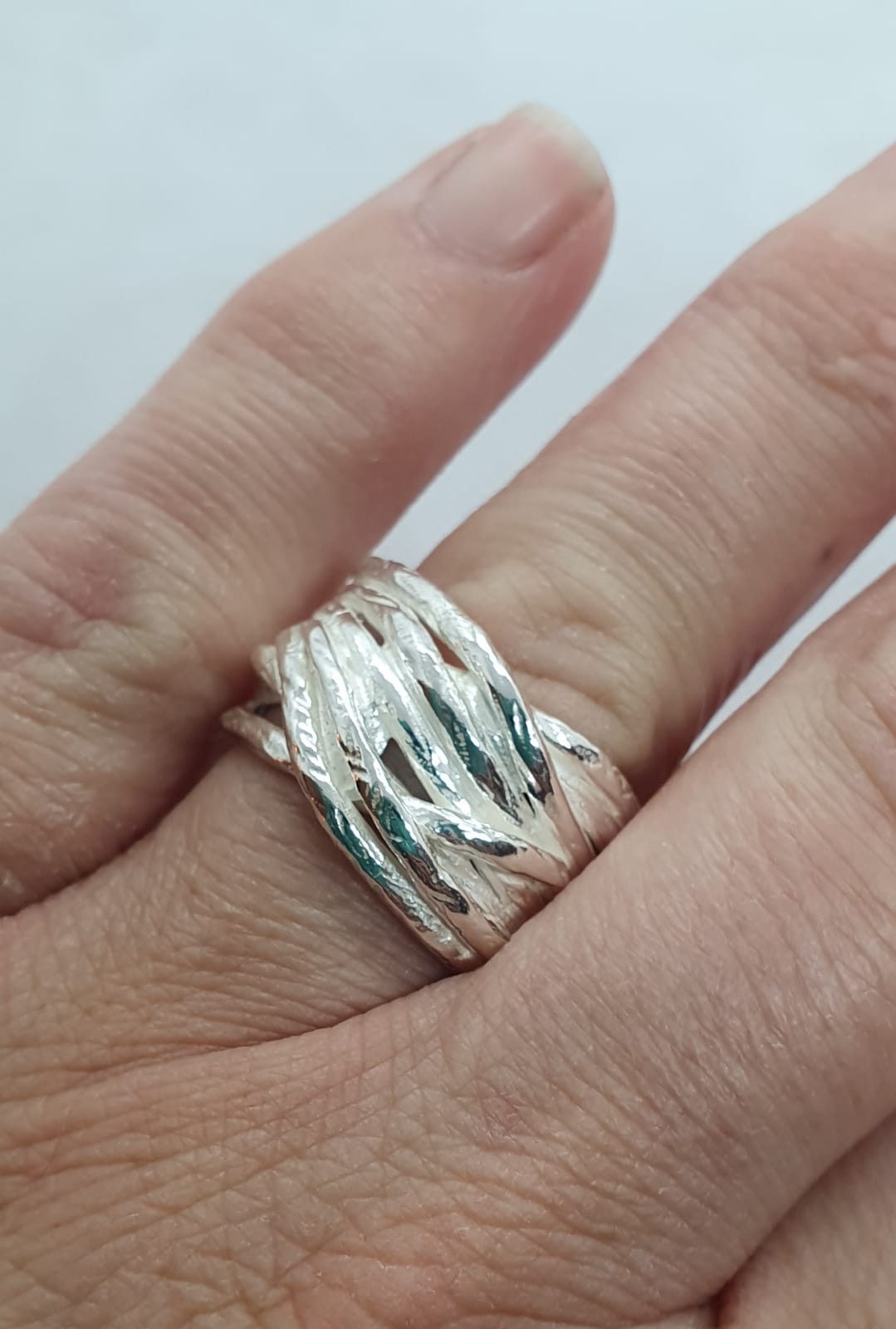 טבעת כסף ענפים