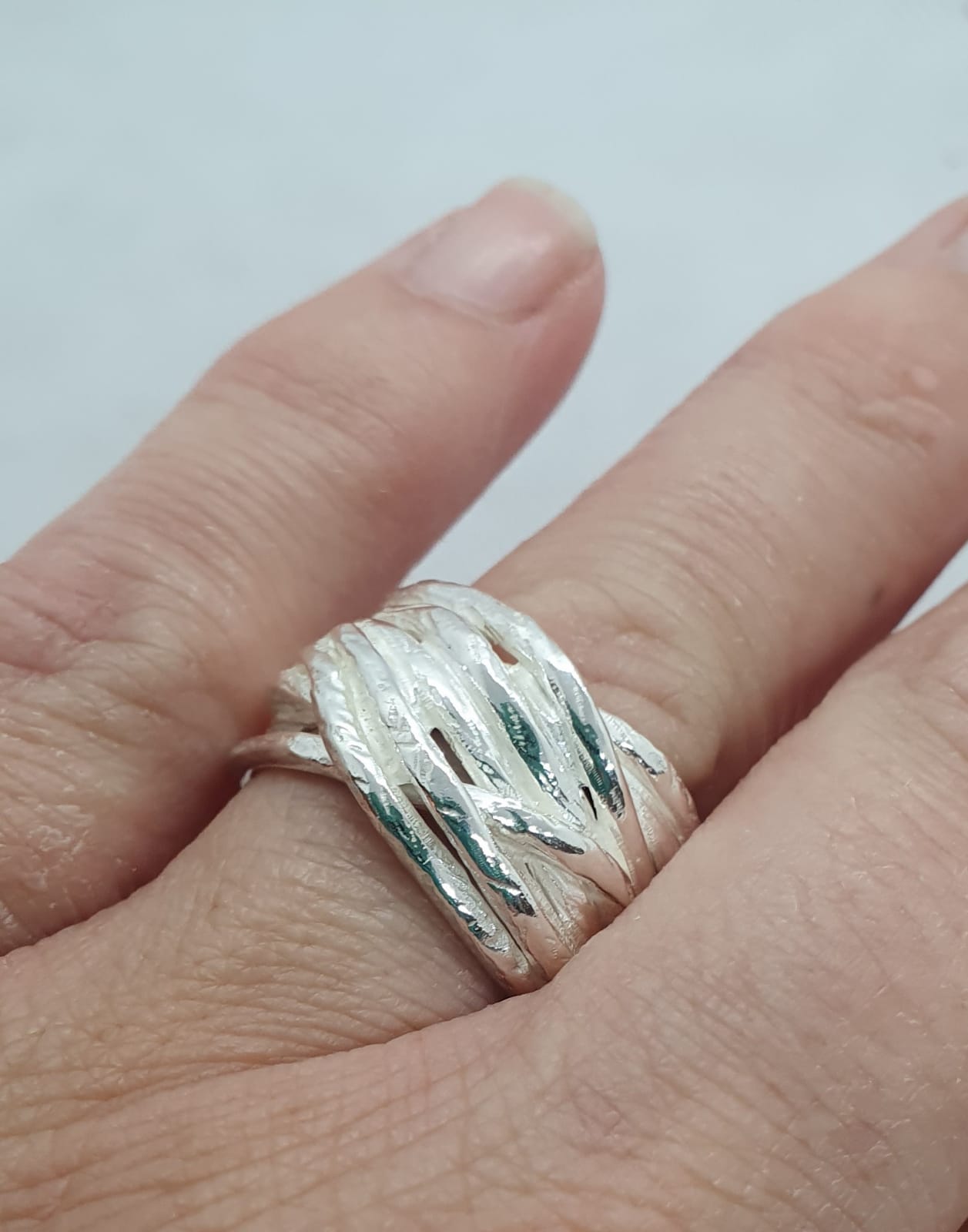 טבעת כסף ענפים