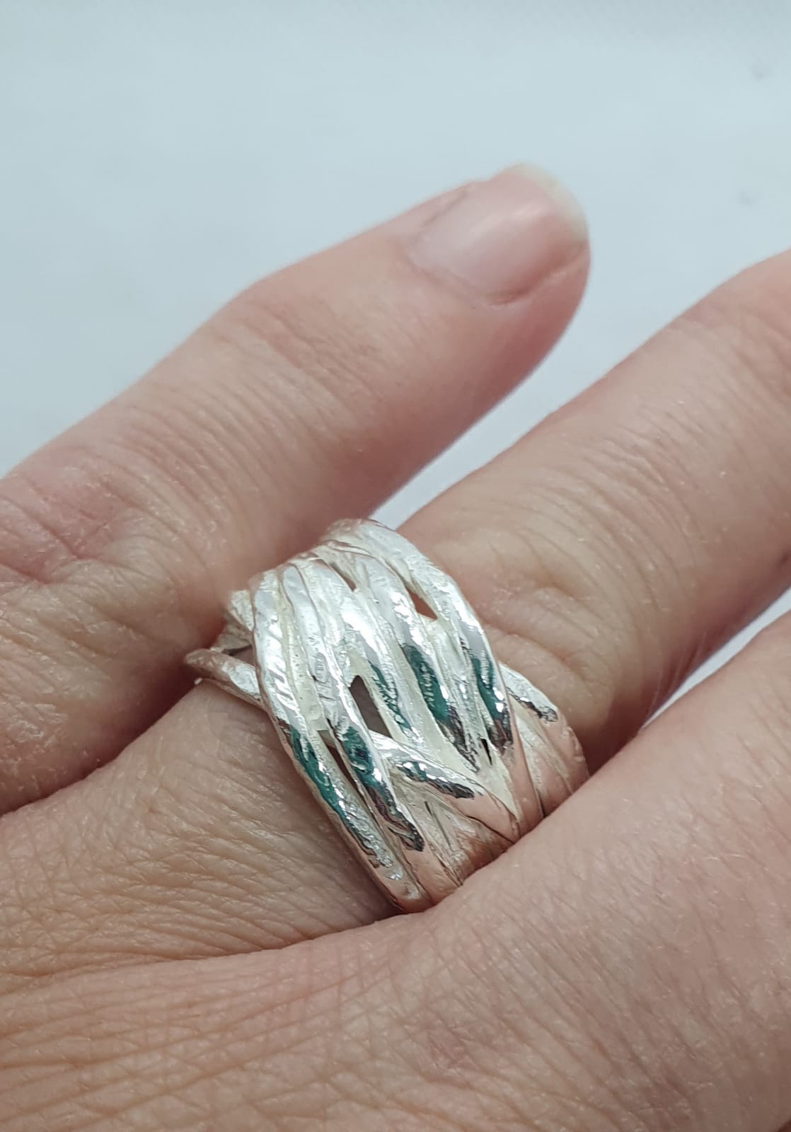 טבעת כסף ענפים