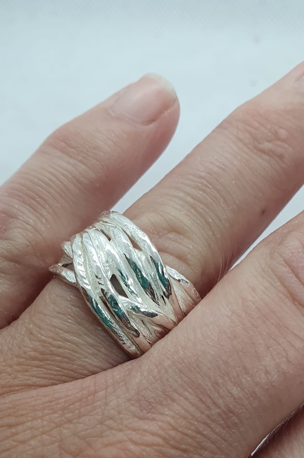 טבעת כסף ענפים