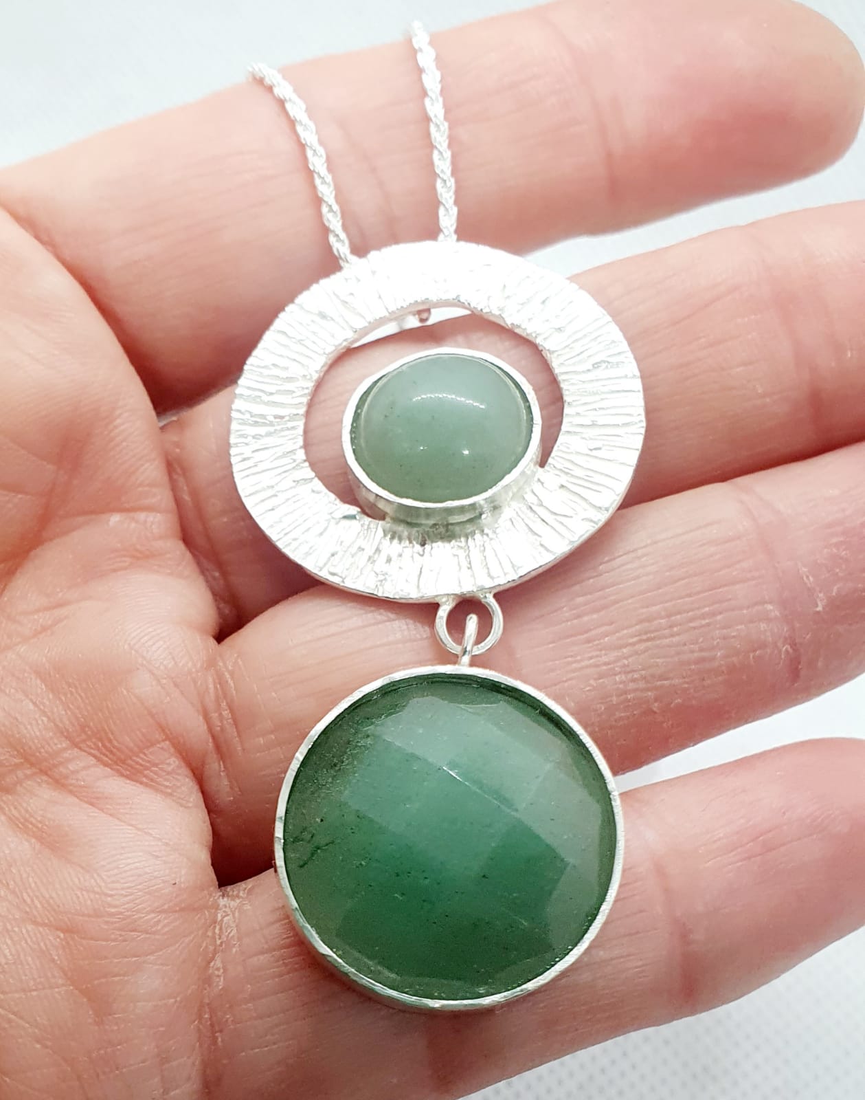 תליון כסף ארוך עם אוונטורין