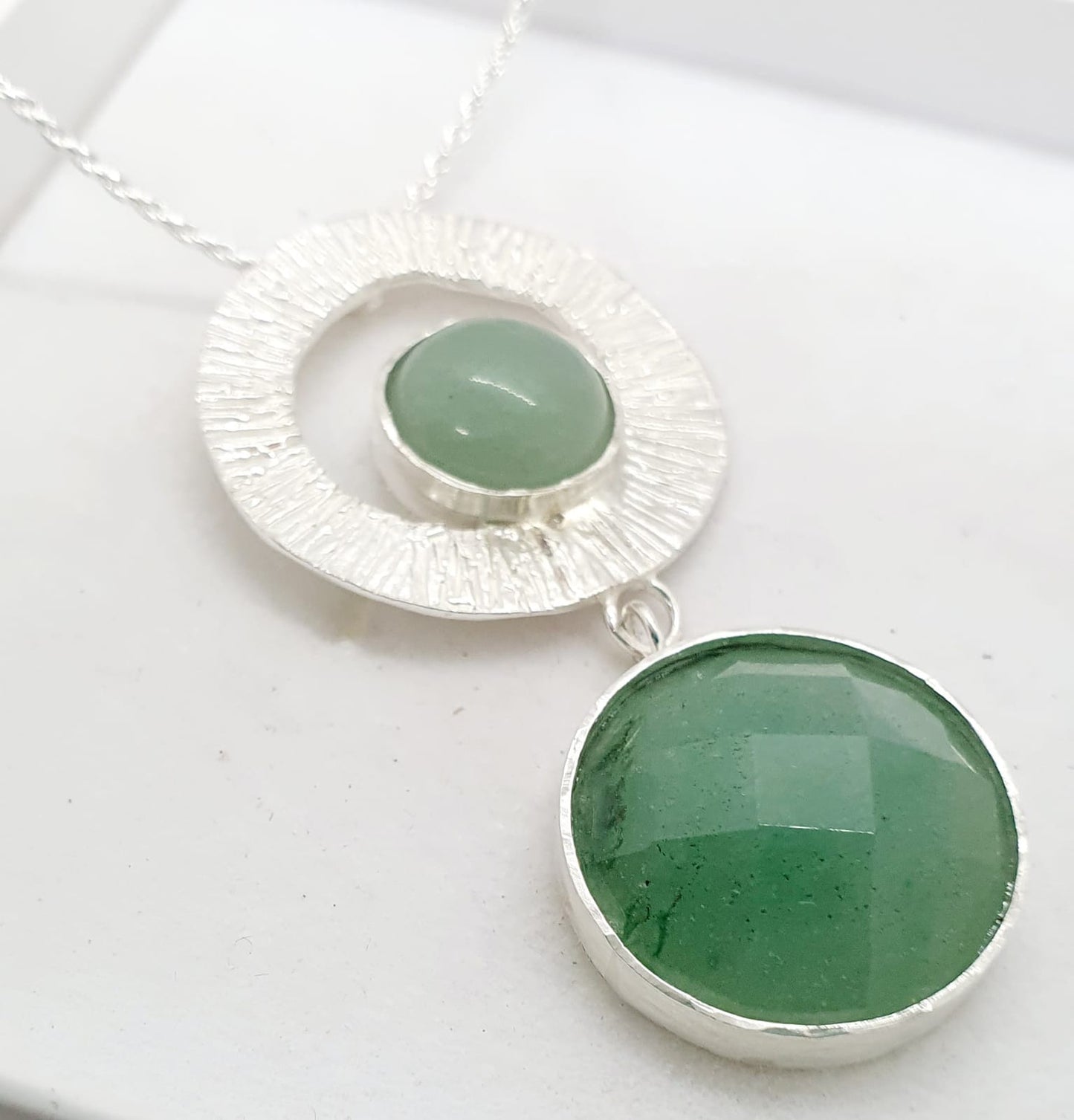 תליון כסף ארוך עם אוונטורין