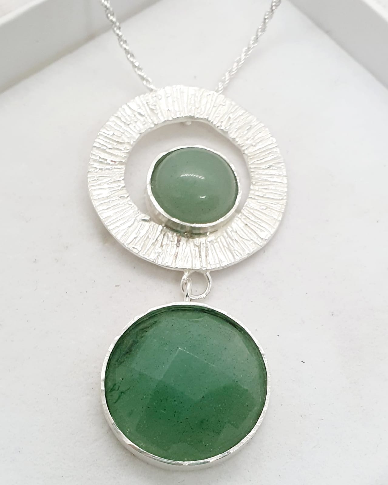 תליון כסף ארוך עם אוונטורין