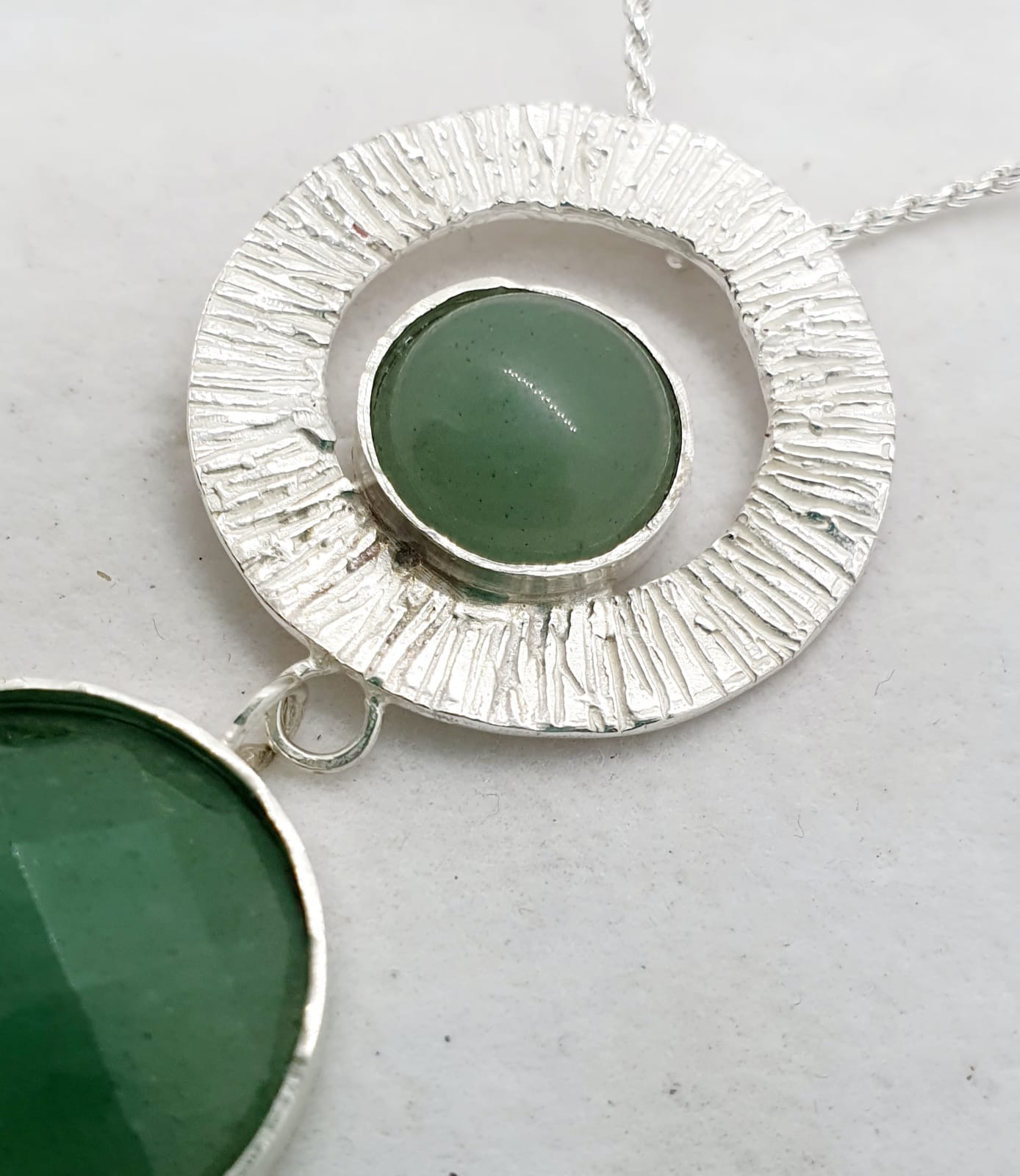 תליון כסף ארוך עם אוונטורין