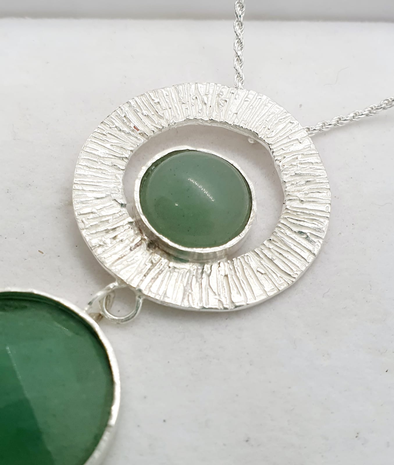 תליון כסף ארוך עם אוונטורין