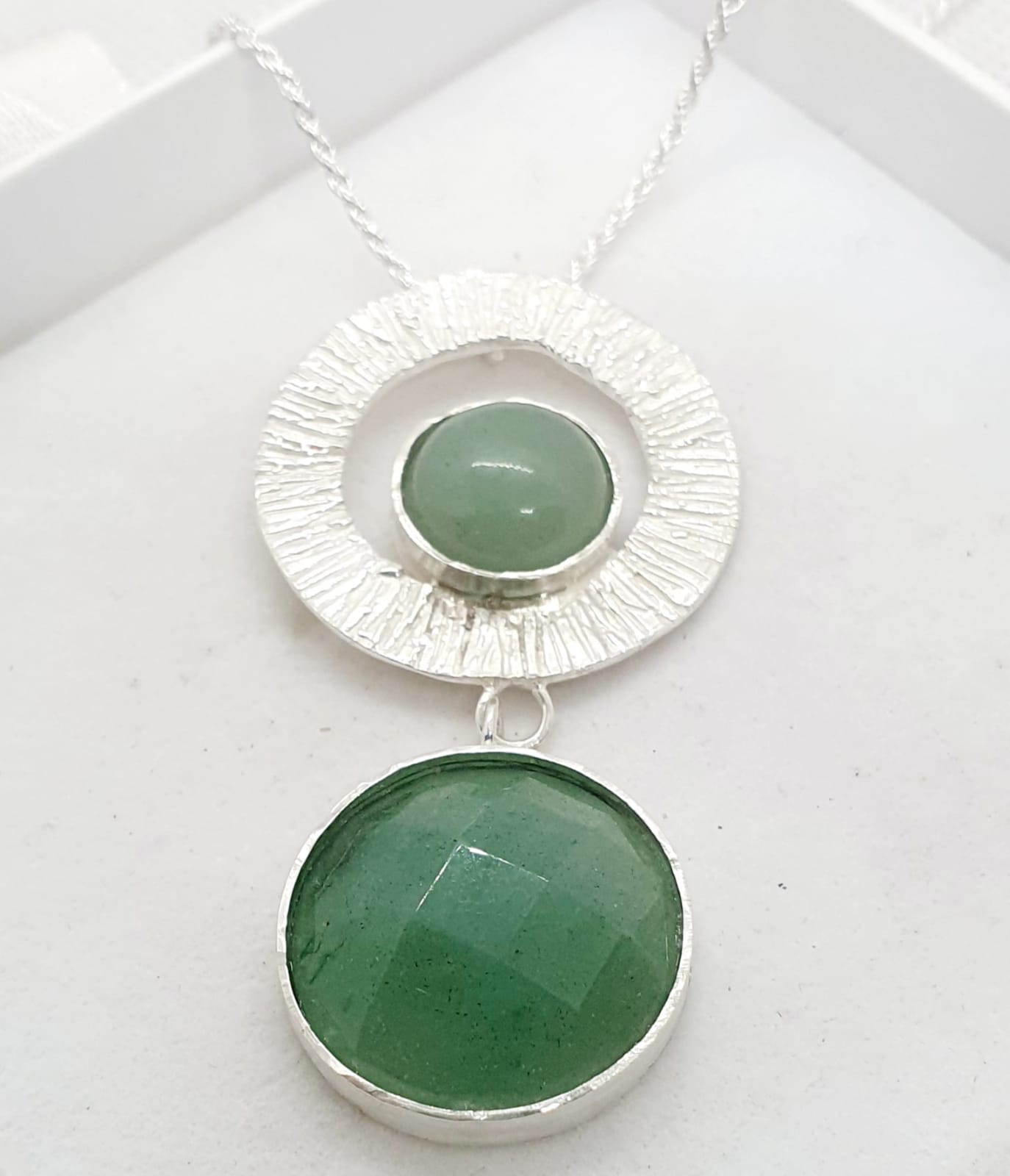 תליון כסף ארוך עם אוונטורין