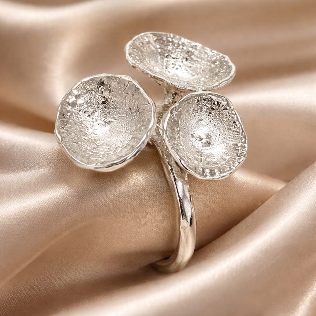 טבעת כסף צדפים